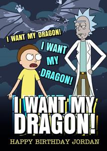 Rick and Morty  Verjaardagskaart - Dragon
