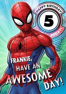 Spiderman  Verjaardagskaart - met aanpasbare naam