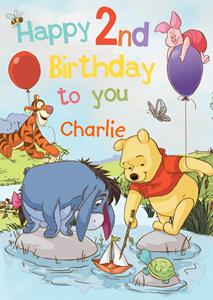 Winnie de Poeh Winnie the Pooh - Verjaardagskaart - met naam en leeftijd