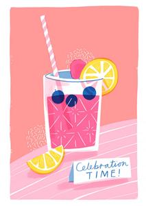 Jess Rose Illustration Jess Rose - Verjaardagskaart - cocktail