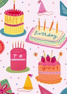 Stella Isaac Illustrations Stella Isaac - Verjaardagskaart - taarten