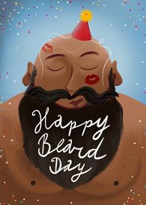 Fishuals Patricia Hooning - Verjaardagskaart - Happy Beard Day