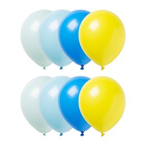 Xenos Ballonnen kleuren mix - groen/geel/blauw/lichtblauw - set van 8