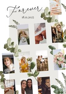 Greetz  Huwelijkskaart - Eucalyptus - Met fotos