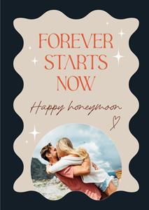 Greetz  Huwelijkskaart - Honeymoon - Forever starts now - Met foto