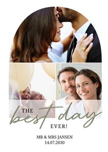 Greetz  Huwelijkskaart - Best Day Ever - Met fotos