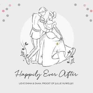 Disney Prinsessen Disney - Huwelijkskaart - Prinses - Happily ever after