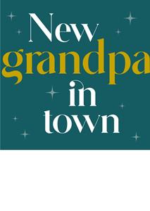Greetz  Geboortekaart - New grandpa in town - Typografie