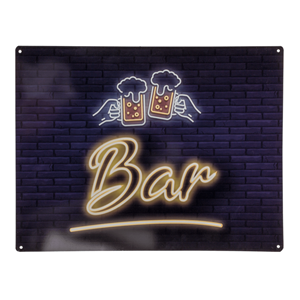 Out of the Blue Metalen wandbord - Bar & bier - 40x30cm