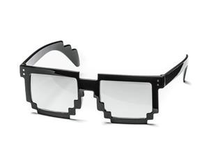 Trendige 8-Bit-Pixelbrille - Minecraft Brille - Transparente Brille - Partybrille