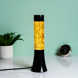 Fisura Mini Lavalamp Met Glitters - Zwart/goud
