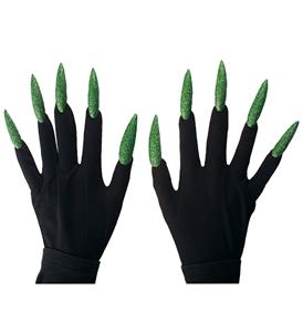 Handschoenen heks met plak nagels groen
