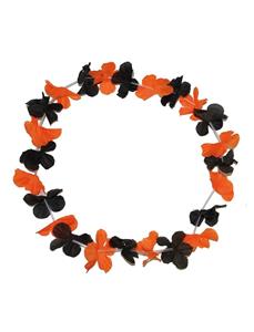 Halloween bloemenkrans in oranje zwart