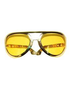 Mooie grote Elvis bril met gele glazen 23cm