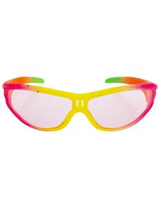 Ruige hippie bril in neon kleuren