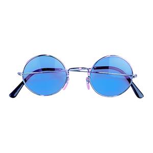 Mooie Hippie bril met blauw ronde glazen