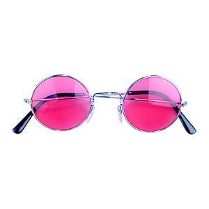 Mooie Hippie bril met roze ronde glazen