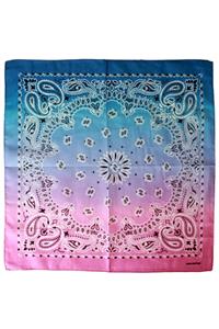Mooie bandana met kleurverloop roze/paars/blauw 56 x 56 cm
