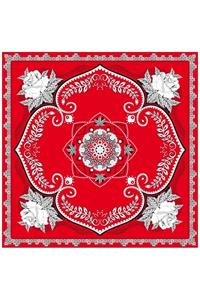 Mooie rode bandana met bloemen motief 63X63cm