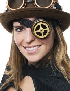 Grappige monocle steampunk bril met tandwiel