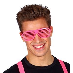 Mooie neon roze bril met luikjes