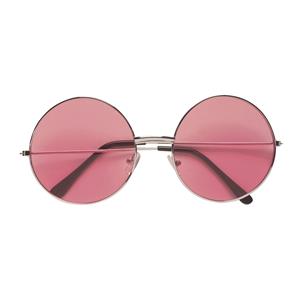 Hippie bril roze met grote glazen