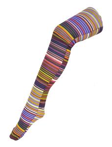 Mooie disco panty met gekleurde sterepen