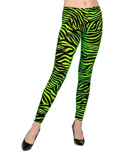 Legging zebraprint neon groen dames