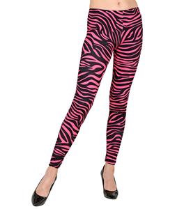 Legging zebraprint neon roze dames