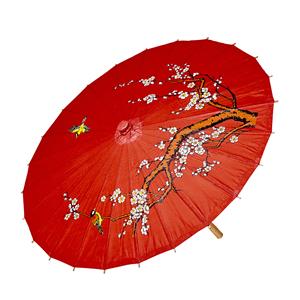 Mooie Rode Oosterse Paraplu van rijstpapier