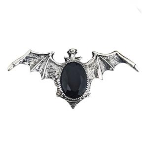 Carnavals-sieraden: Ring vleermuis met zwarte gemsteen