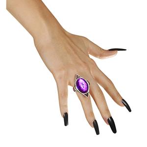 Carnavals-sieraden: Gotische ring met paarse gemsteen