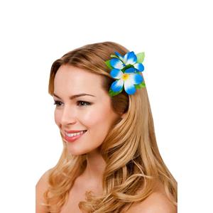 Haarclip hawaii bloem blauw