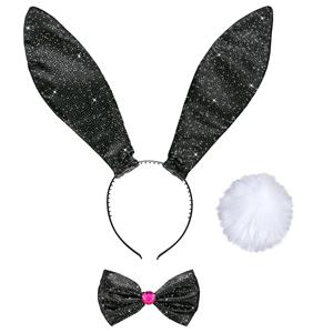 Carnavalsartikelen: Sexy bunny verkleedset zwart
