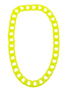 Mooie halsketting met grote schakels fluor geel