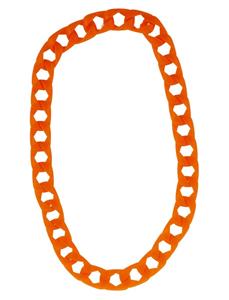 Mooie halsketting met grote schakels neon oranje