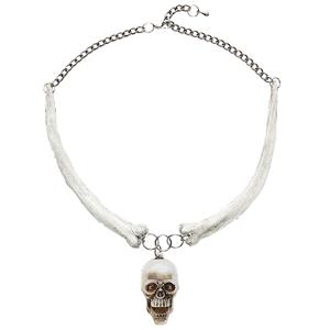 Artikelen voor Halloween halsketting met botten en schedels