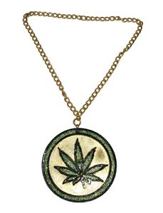 Mooie halsketting cannabis medaillon