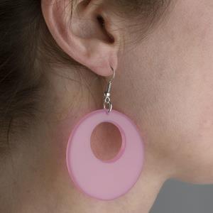 Mooie roze party oorbellen rond