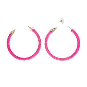 Neon roze oorbellen voor carnaval en party