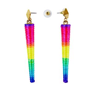 Ijspegel oorbellen in neon kleuren voor carnaval