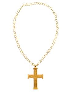 Mooie halsketting met kruis in nep goud