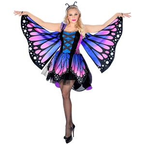 Mooie vlinder jurk met vleugels en diadeem