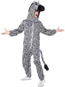 Zebra kostuum groot hoofd-M/L
