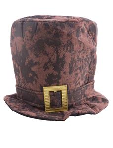 Mooie hoge hoed steampunk met grote gesp