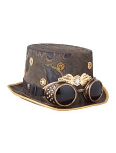 Mooie steampunk hoed met grappige bril