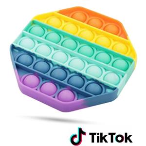 Pop it Fidget Toy Regenbogen - Bekannt aus TikTok - Hexagon - Rainbow