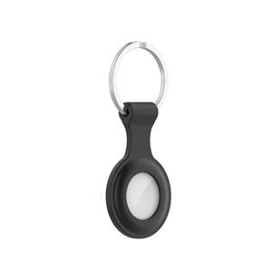 Icon Silikonhülle mit Schlüsselanhänger für Apple AirTag - Hülle mit Schlüsselanhängerring - Schwarz