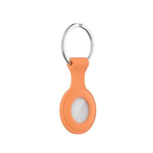 Geeek Icon Siliconen Hoesje met Sleutelhanger voor Apple AirTag - Cover met Sleutelhanger-ring - Oranje