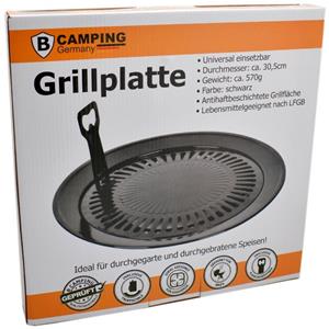 B-Camping Universele Grillplaat  - GrillopzetstukØ30,5 cm BBQ  voor Camping gasfornuis